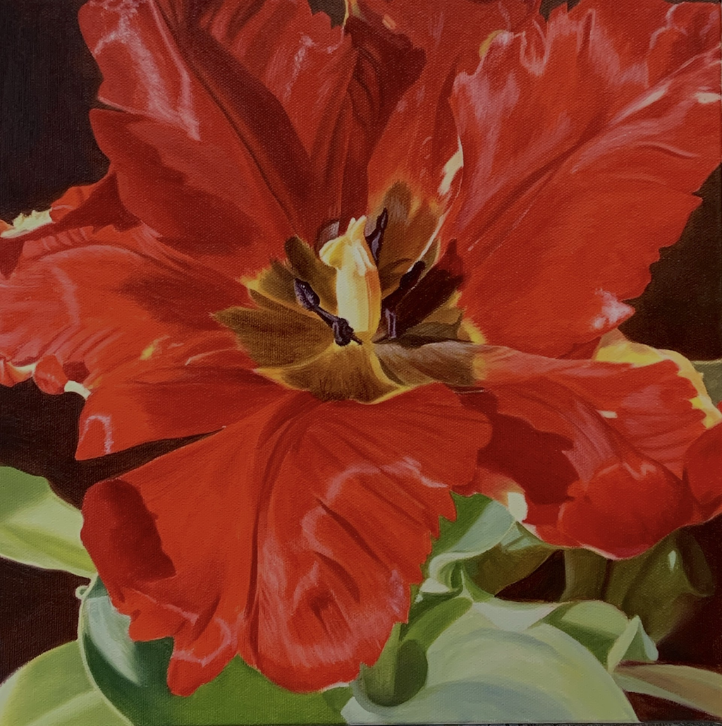 Flame in Bloom 12 x 12