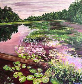 Floating In the Misty Pink 36x36