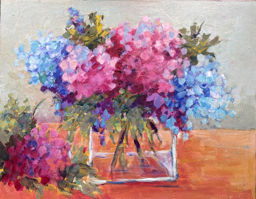 Spring Blooms in Glass 16"x20"