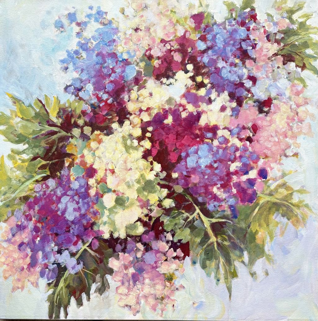 Hydrangea Blooms 24"x24"