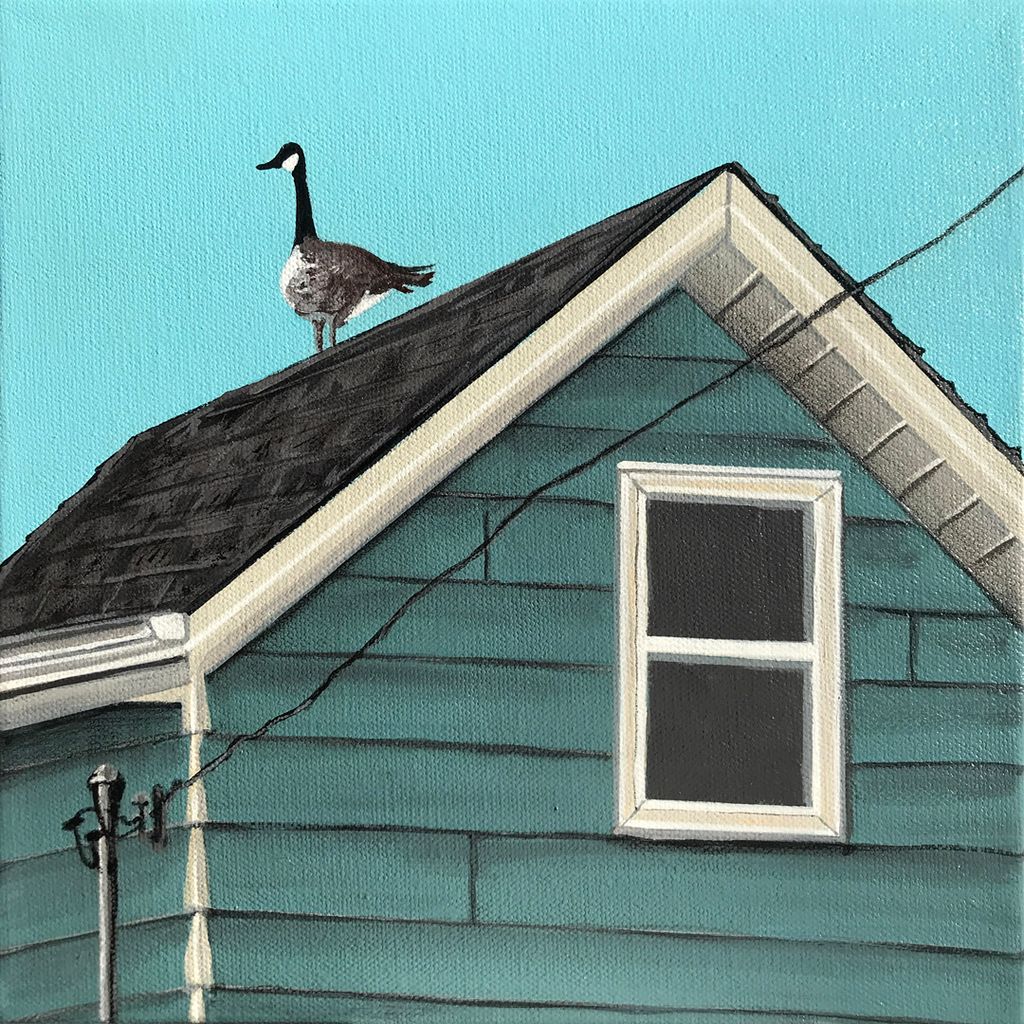 Goose on a Roof 10x10