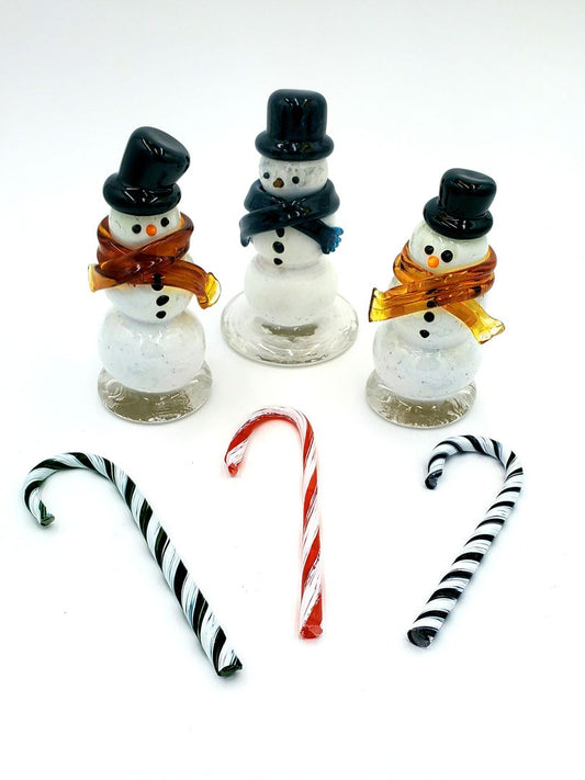 Glass Snowman AMBER