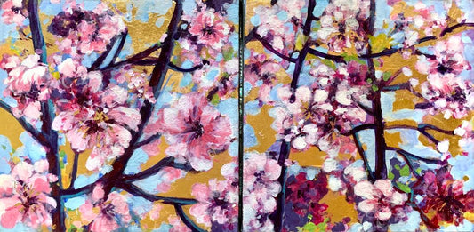 Cherry Blossom & Gold Leaf Set