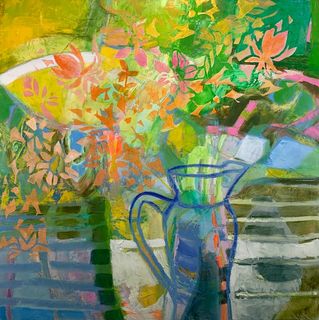 Blue Glass Jug Painting