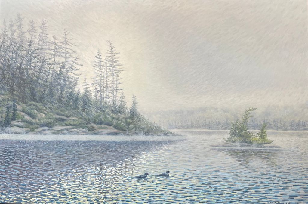 Loons, First Light 40x60