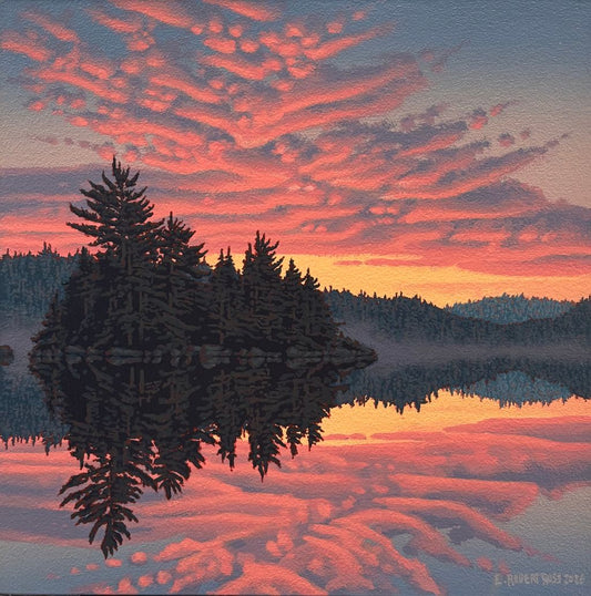 Sunrise Wolf Lake Temagami12x12