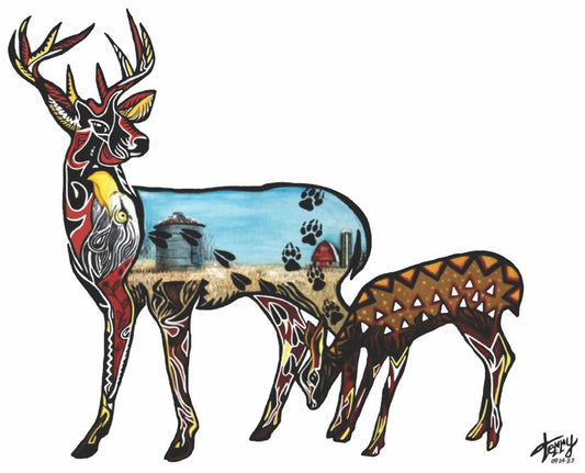 Buck and Fawn PRINT 11x14