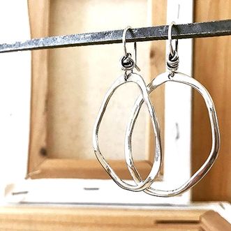 Happiness Oval Hook Earring