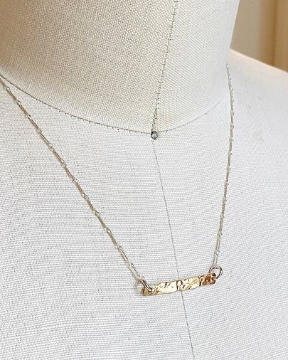 Textured Bar Necklace